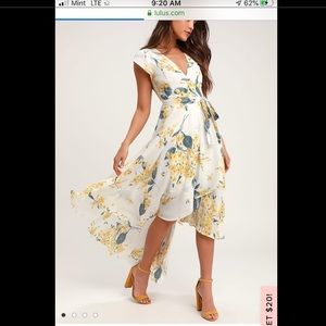 Lulu white and yellow floral dress. Small.